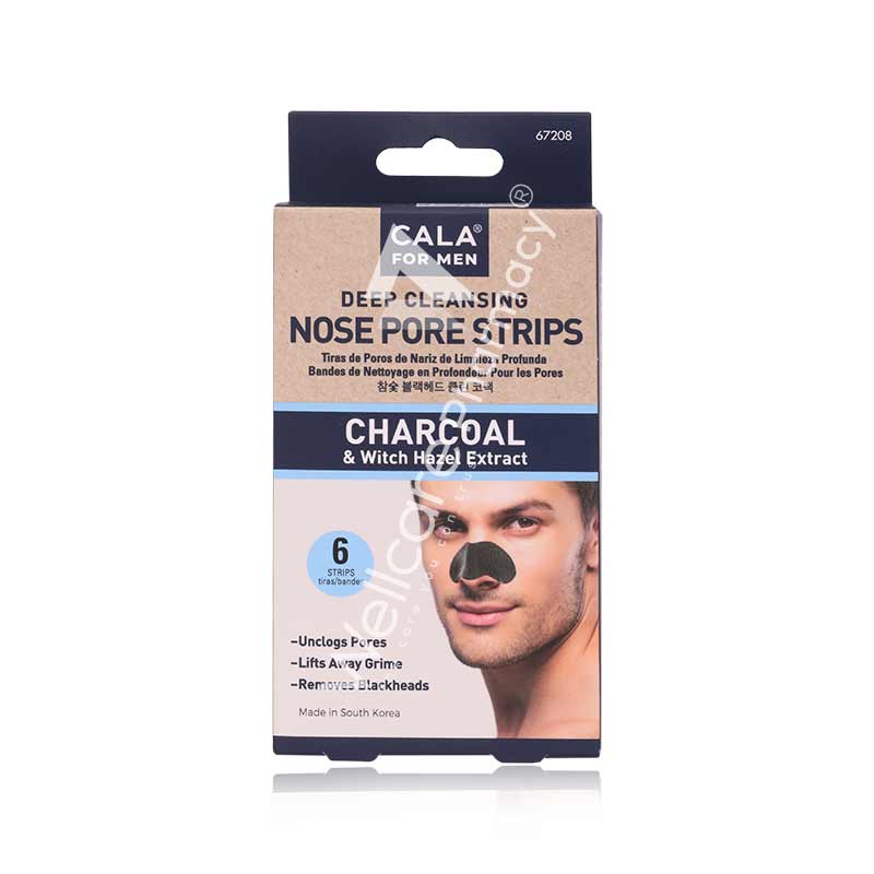 Cala Charcoal Nose Pore Strips For Men 6'S- 67208