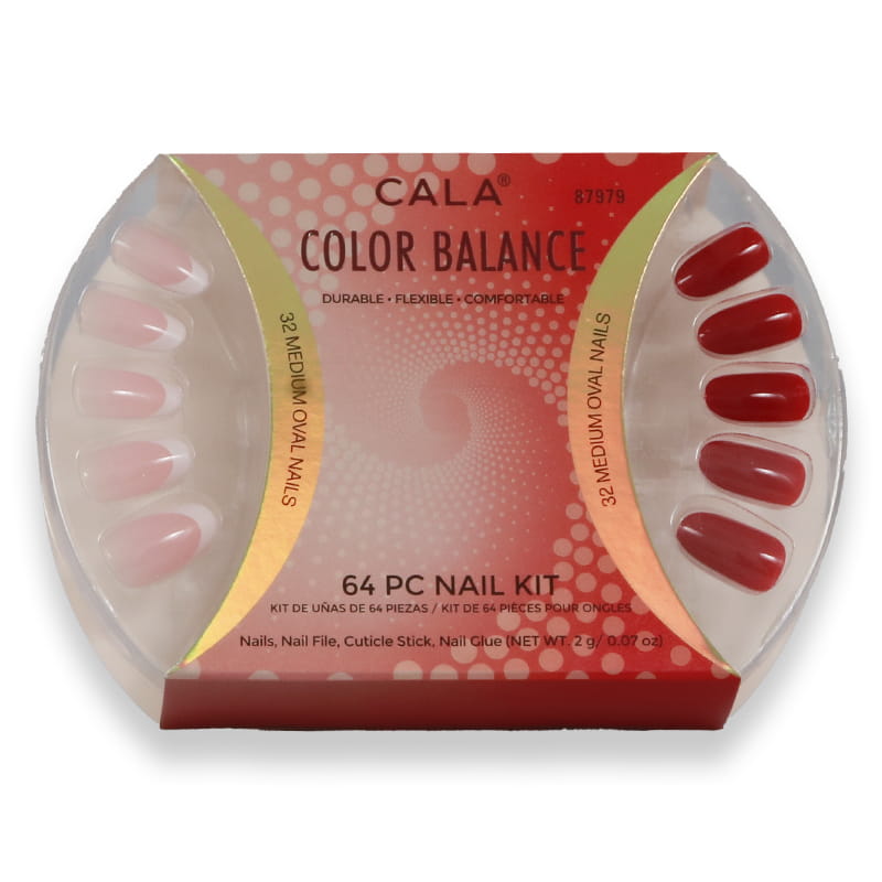 Cala Color Balance Nail Kit French Tip & Red 64 Pcs-87979
