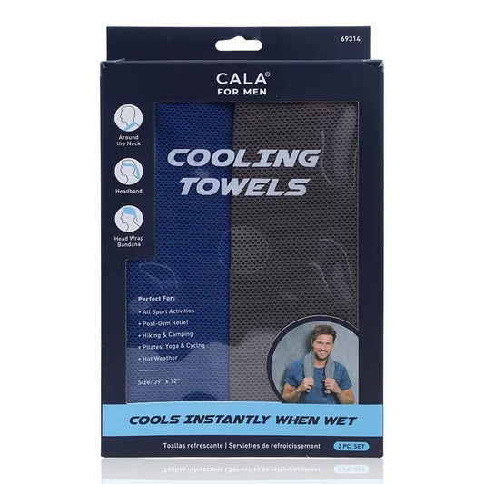 Cala Cooling Towel Blue & Grey 2'S - Wellcare Pharmacy