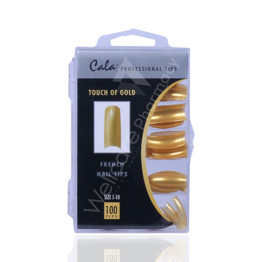 Cala Professional Color Nail Tips Touch Of Gold 100'S