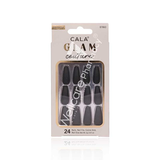 Cala Glam Couture Medium Black Nail Kit 24'S- 87863 - Wellcare Pharmacy