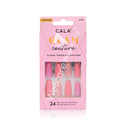 Cala Glam Couture Med.Pink/Glitter/Ink. Nail Kit- 87867