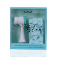 Cala Goal To Glow Mint Facial Brush And Headband Set