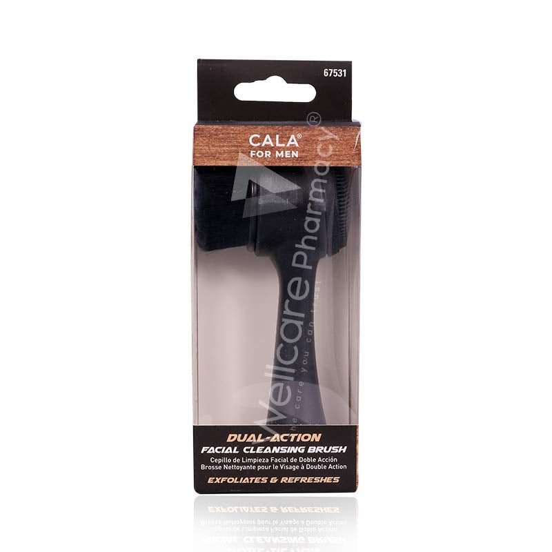 Cala Men's Dual Action Facial Cleansing Brush Black-67531