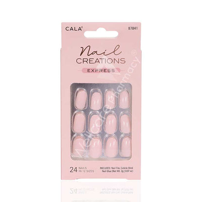 Cala Nail Creations Express Oval Baby Pink Nail Kit 24Pc -87841