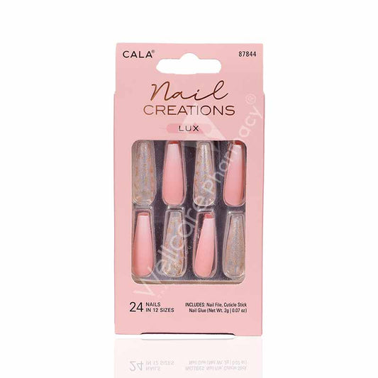 Cala Nail Creations Lux Long Coffin Ombre Nail Kit 24pc-87844