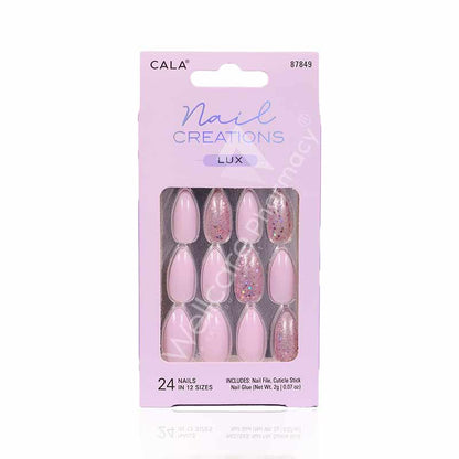 Cala Nail Creations Lux Stiletto Lavender Nail Kit 24Pc -87849