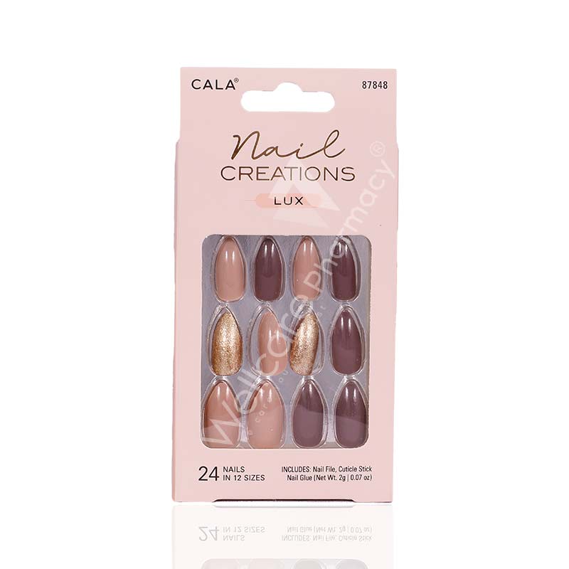 Cala Nail Creations Lux Stiletto Warm Browns Nail Kit-87848 Cala Nail Creations Lux Stiletto Warm Browns Nail Kit-87848
