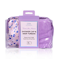 Cala Shower Cap & Turban Set Pink Hues Lepoard-69257