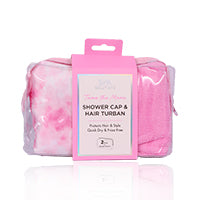 Cala Showercap & Turban Set Hot Pink Tie Dye-69258