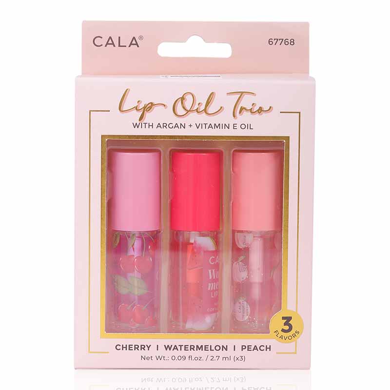 Cala Tinted Lip Oil Trio Cherry,Watermelon & Peach 3'S