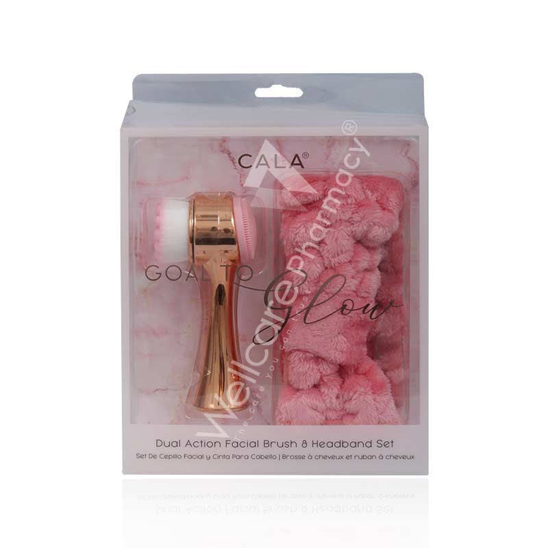 Cala To Glow Rose Gold Facial Brush And Headband Set - Wellcare Pharmacy