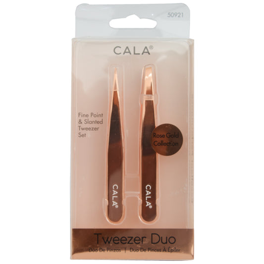 Cala Tweezer Duo(Slant+pont)rose Gold-50921 - Wellcare Pharmacy