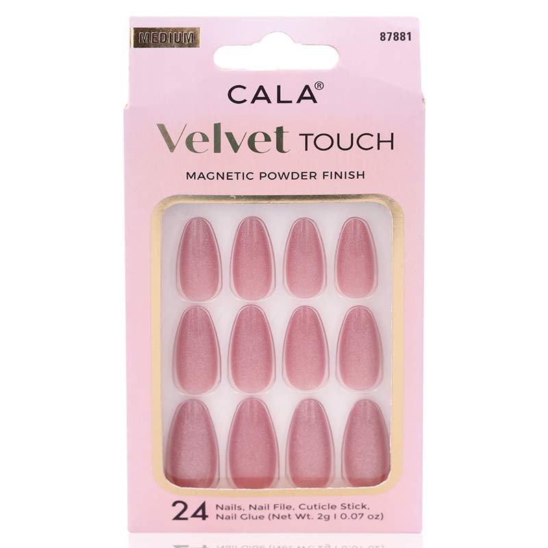 Cala Velvet Touch Med.Nail Kit Mauve Cateye 24'S Cala Velvet Touch Med.Nail Kit Mauve Cateye 24'S