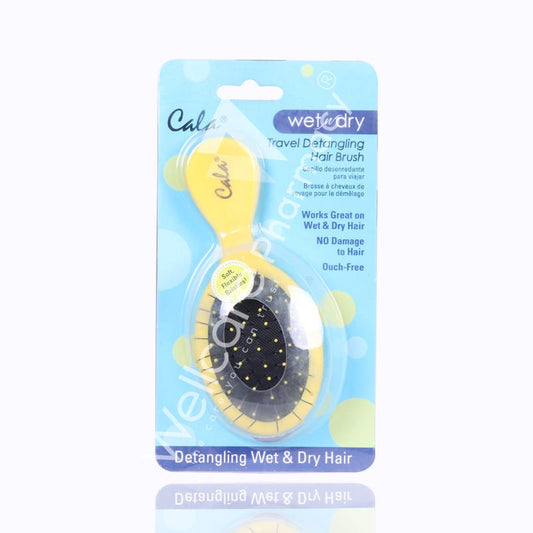 Cala Wet & Dry Travel Hairbrush Yellow