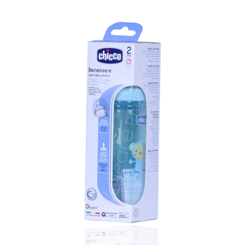 Chicco Feeding Bottle Blue 250ml 2month Plus