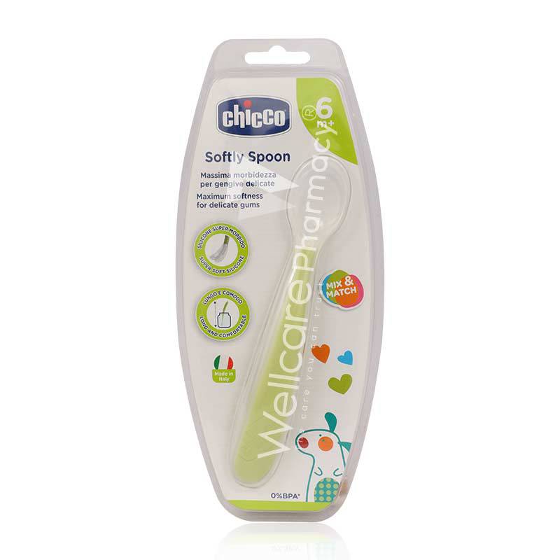Chicco Soft Silic Spoon Green 6M Plus Chicco Soft Silic Spoon Green 6M Plus