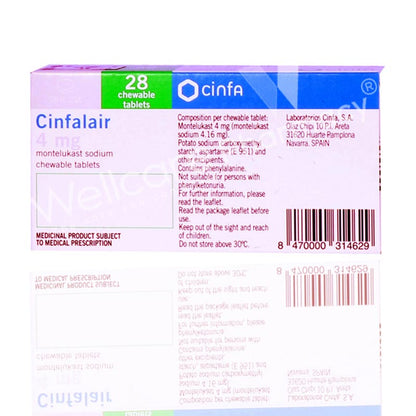 Cinfalair 4mg Chew Tablets 28'S