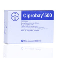 Ciprobay 500mg Film Coated Tablets 10'S
