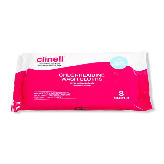 Clinell Chlorhexidine Wash Cloths 8'S
