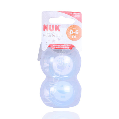 Cnc Nuk Rose Blue O-6 Months Soother 2'S