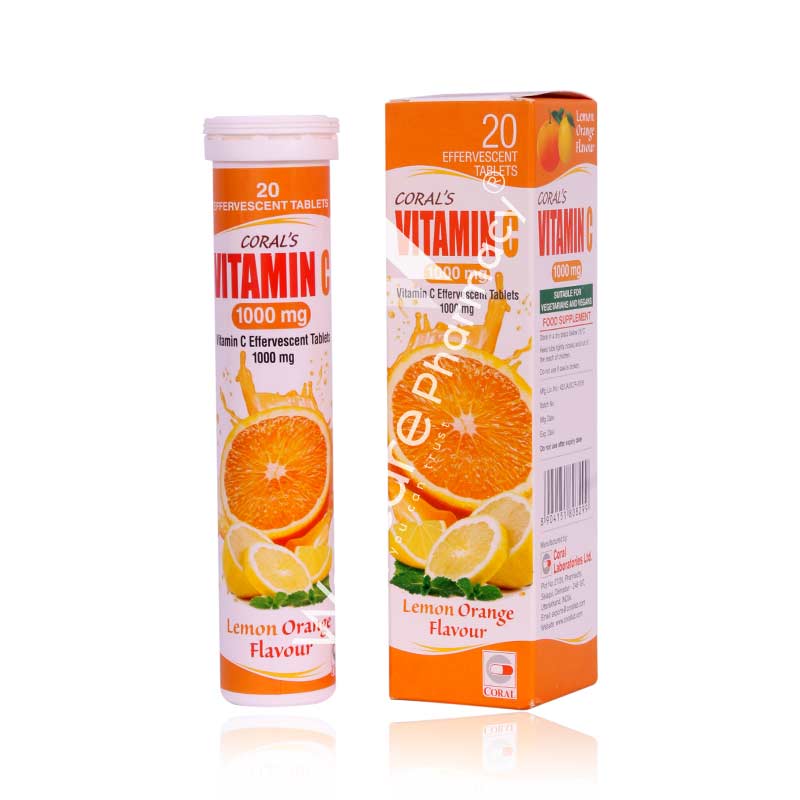 Coral's Vitamin C 1000Mg Effervescent Tablets 20'S