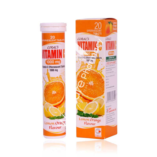 Coral's Vitamin C 1000Mg Effervescent Tablets 20'S