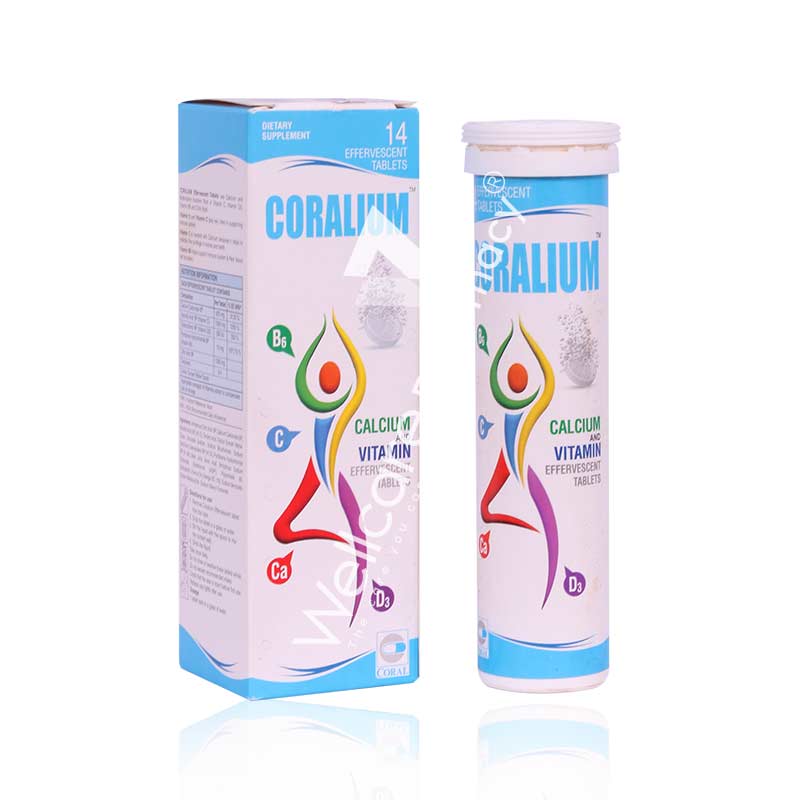 Coralium Calcium&Vitamin Effervescent Tablets 14'S