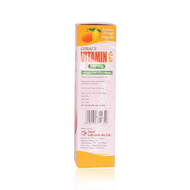 Coral's Vitamin C 500Mg Effervescent Tablets 20'S