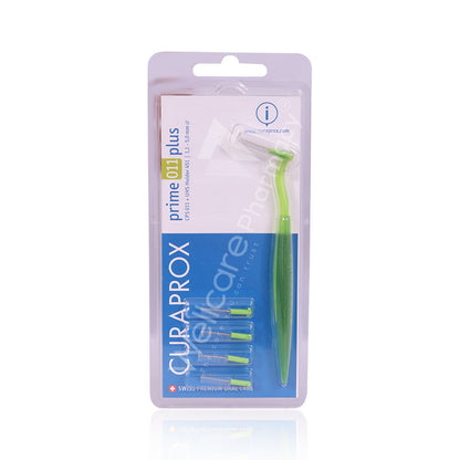 Curaprox Prime Plus Cps011 Interdental Brush With Holder Lime Green