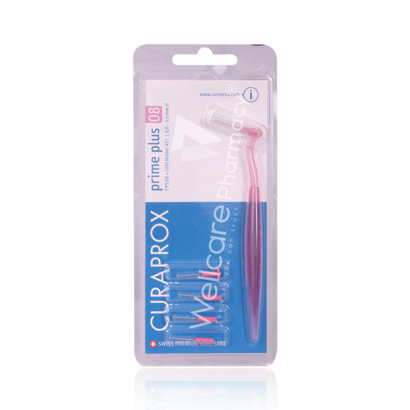 Curaprox Prime Plus Cps08 Interdental Brush With Pink Holder