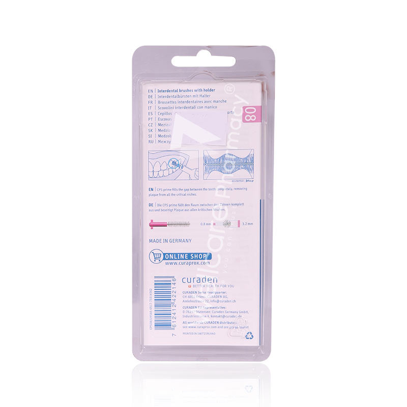 Curaprox Prime Plus Cps08 Interdental Brush With Pink Holder