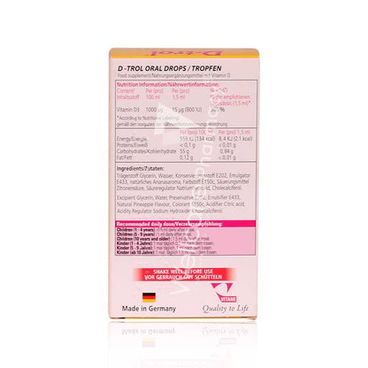 D-Trol Vitamin D3 Drops 30Ml