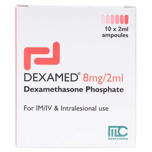 DEXAMED 8MG/2ML AMPOULES 10'S