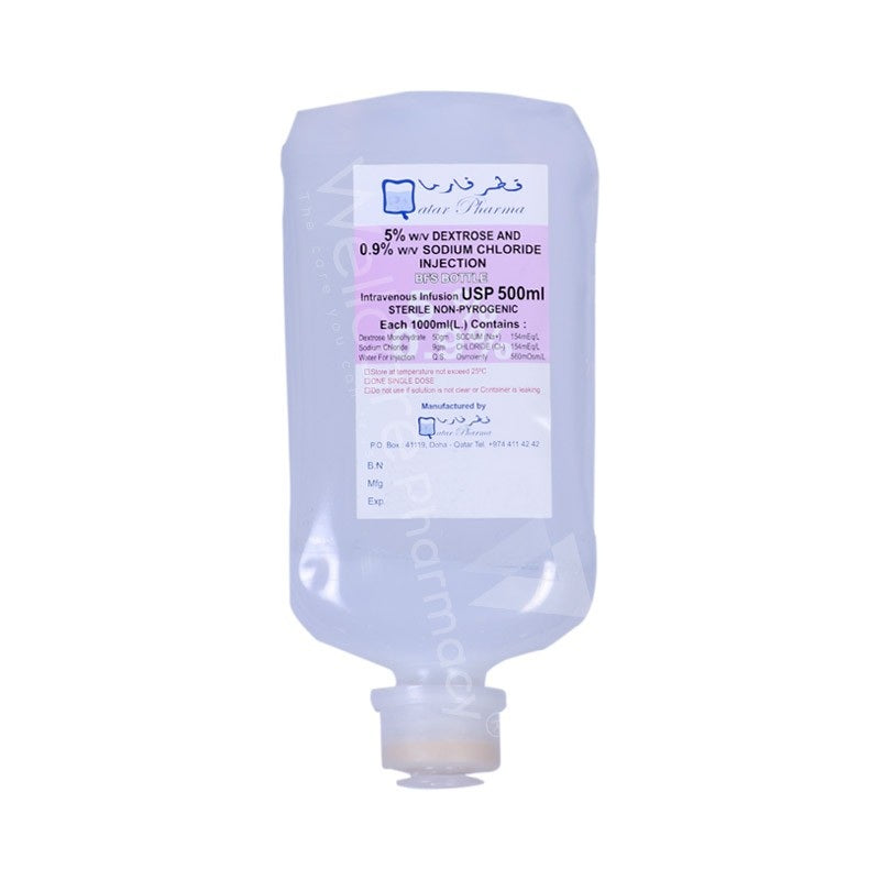 DEXTROSE 5% PLUS SODIUM CHLORIDE 0.9% BOTTLE 500ML