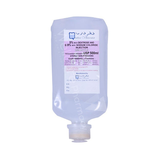 DEXTROSE 5% PLUS SODIUM CHLORIDE 0.9% BOTTLE 500ML