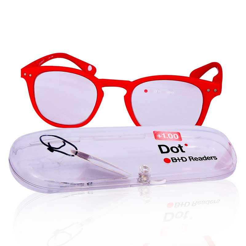 Dot B+D Reader Matt Red +1