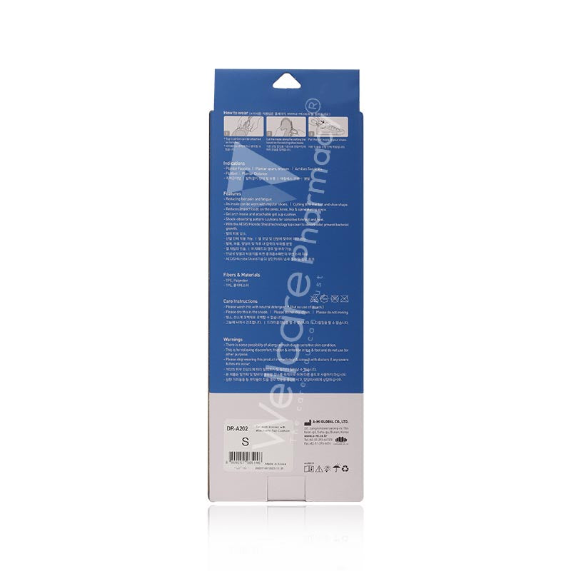Dr-Med A202 Gel Arch Insoles With Attchable Sup Cushion(S)