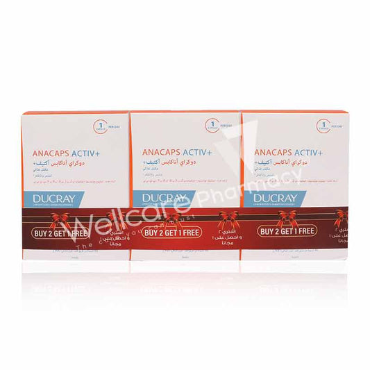 Ducray Anacaps Active+ Capsules 30'S 2+1 Free