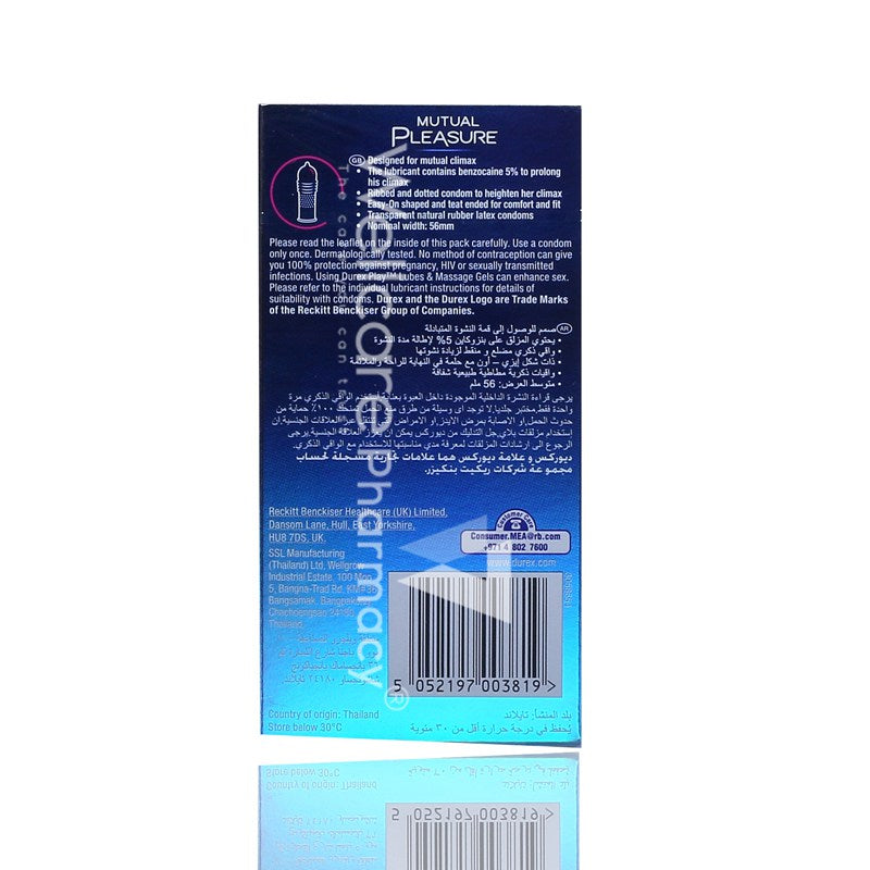 Durex Mutual Pleasure Condoms 10'S