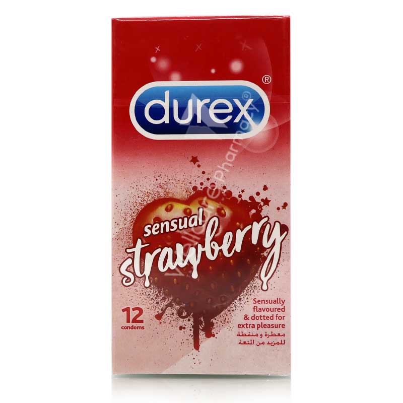 Durex Sensual Strawberry Condoms 12'S