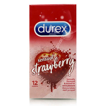 Durex Sensual Strawberry Condoms 12'S