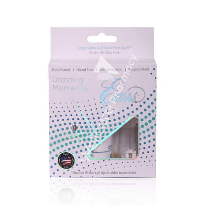 Earrs Epn-201-01-4G 2Mm Crystal Self Nose Piercing Kit Gold