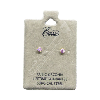 Earrs Eb154 3Mm Pink Cubic Zirconia