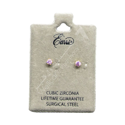 Earrs Eb154 3Mm Pink Cubic Zirconia