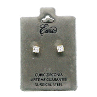 Earrs Square Cubic Zirconia