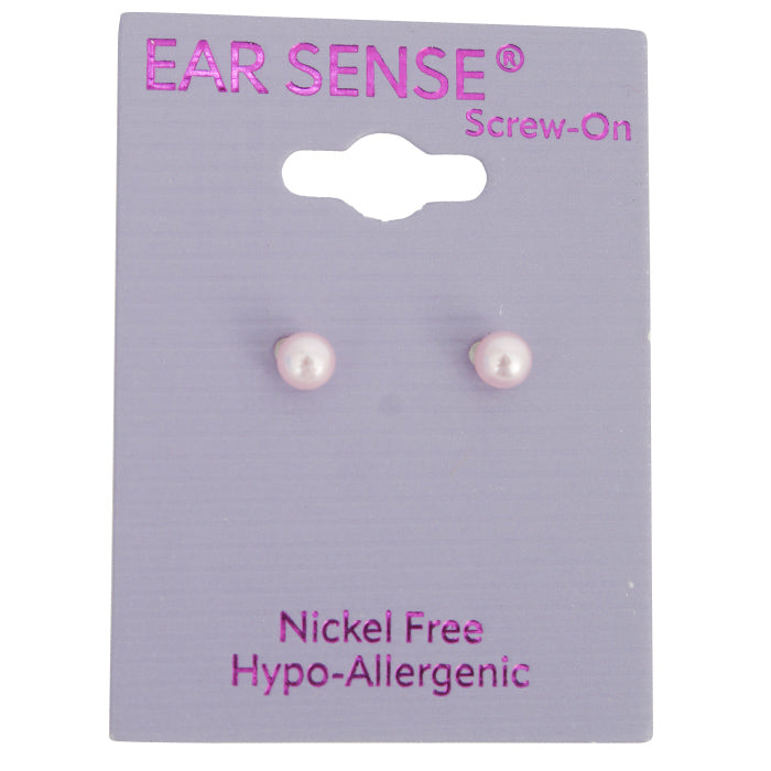 Earsense-B14-Silver 4mm Pink Pearl