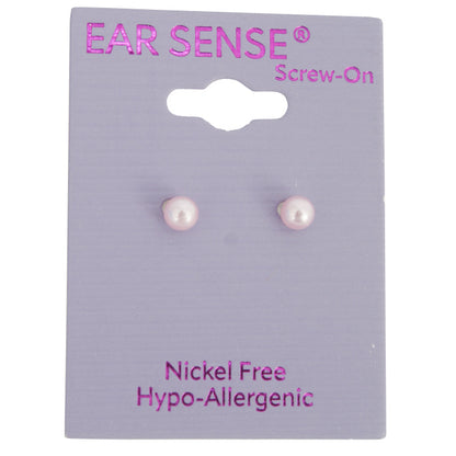 Earsense-B14-Silver 4mm Pink Pearl