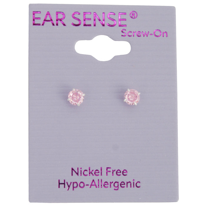 Earsense-B16-Light Rose 4mm Crystal Studs