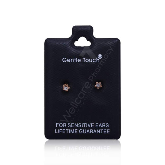 Earsense Gt118 3Mm Gold Star Studs With Crystal Insert